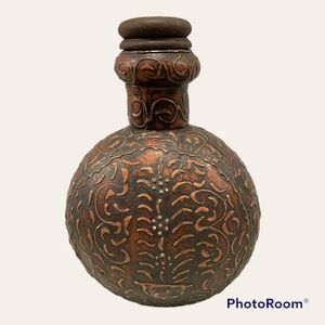 Indian decor embellished metal bottle